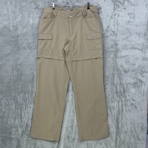 North Face Pants Womens 14 Beige Convertible Zip Off Nylon Cargo Hiking Outdoors